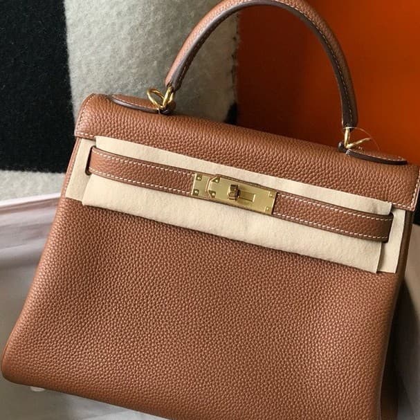 2025 New Lychee Pattern Togo Leather Kelly Bag 25CM Genuine Leather Handbag Shoulder Crossbody Women's Bag