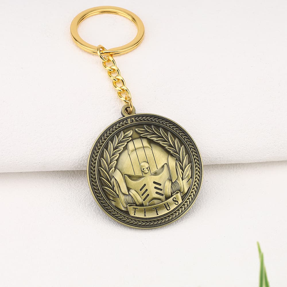Warhammer 40K peripherals, Starfighter 2 keychain, gamers peripheral collection of retro coin souvenirs