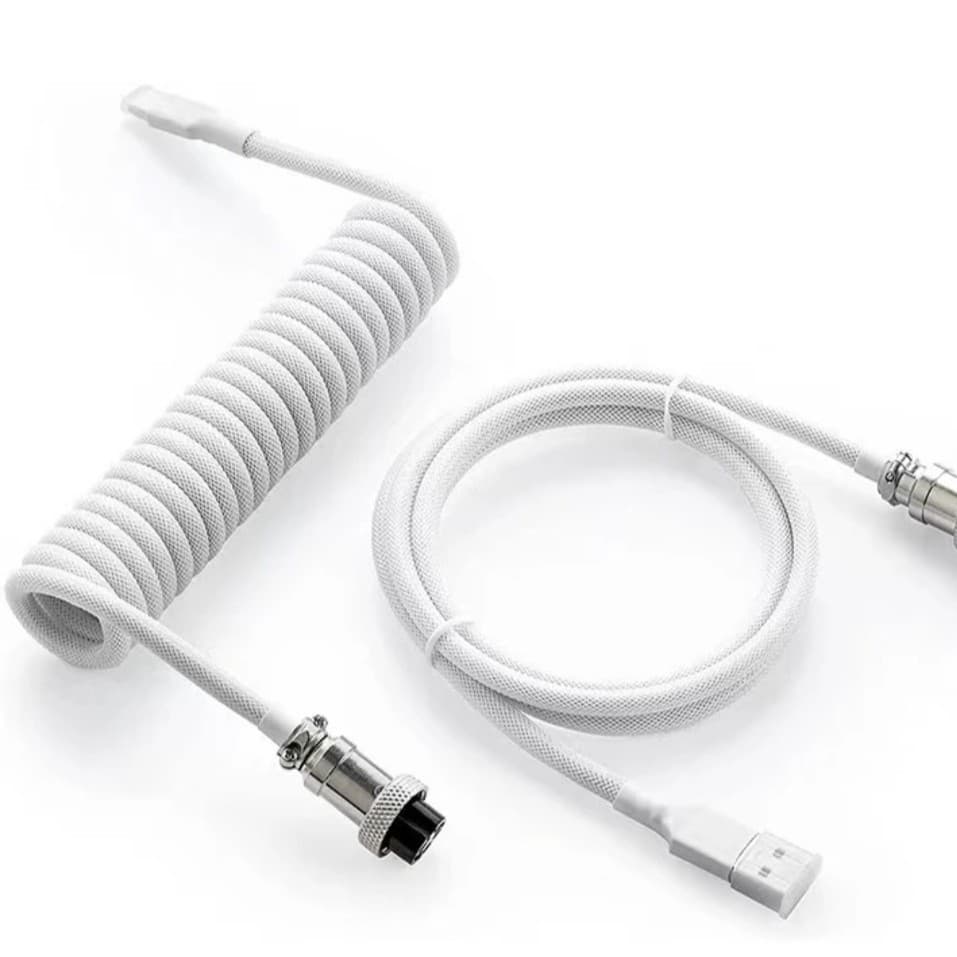 8K Magnetic Axis Mechanical Keyboard Aviation Plug Coiled Spring Cable USB Data Cable Type-C Custom Braided Keyboard Cable