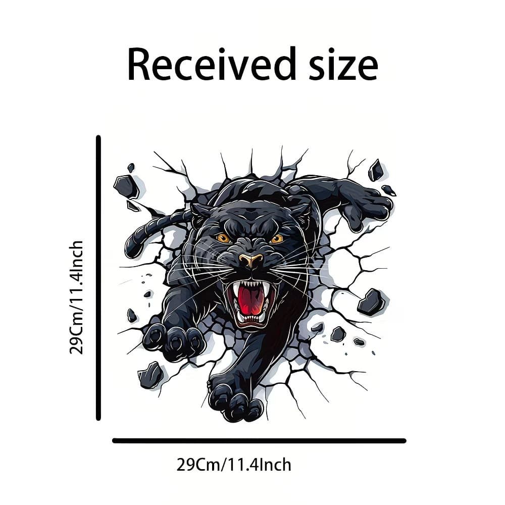 Cross-border new animal black panther wall-breaking personalized decorative stickers car bedroom bathroom decorative stickers art wall stickers