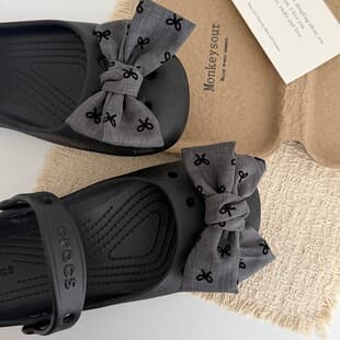 Crocs accessories girl butterfly bow DIY decoration shoe buckle removable Xiaohongshu same style ballet shoe flower