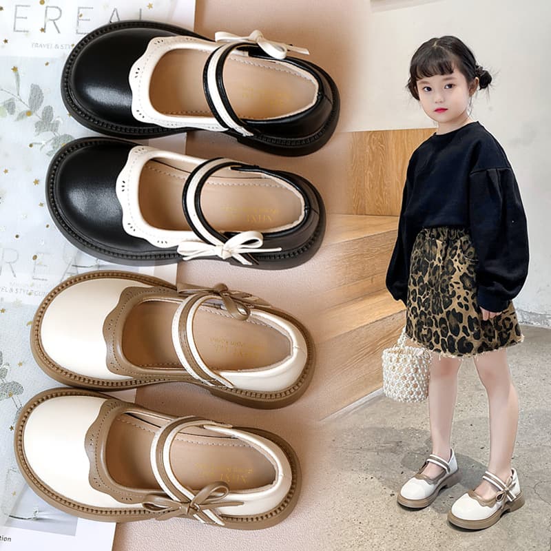 2025 Spring/Autumn New Girls' Princess Shoes, Autumn Fashion Single Shoes for Babies to Large Girls, Bean Shoes Style