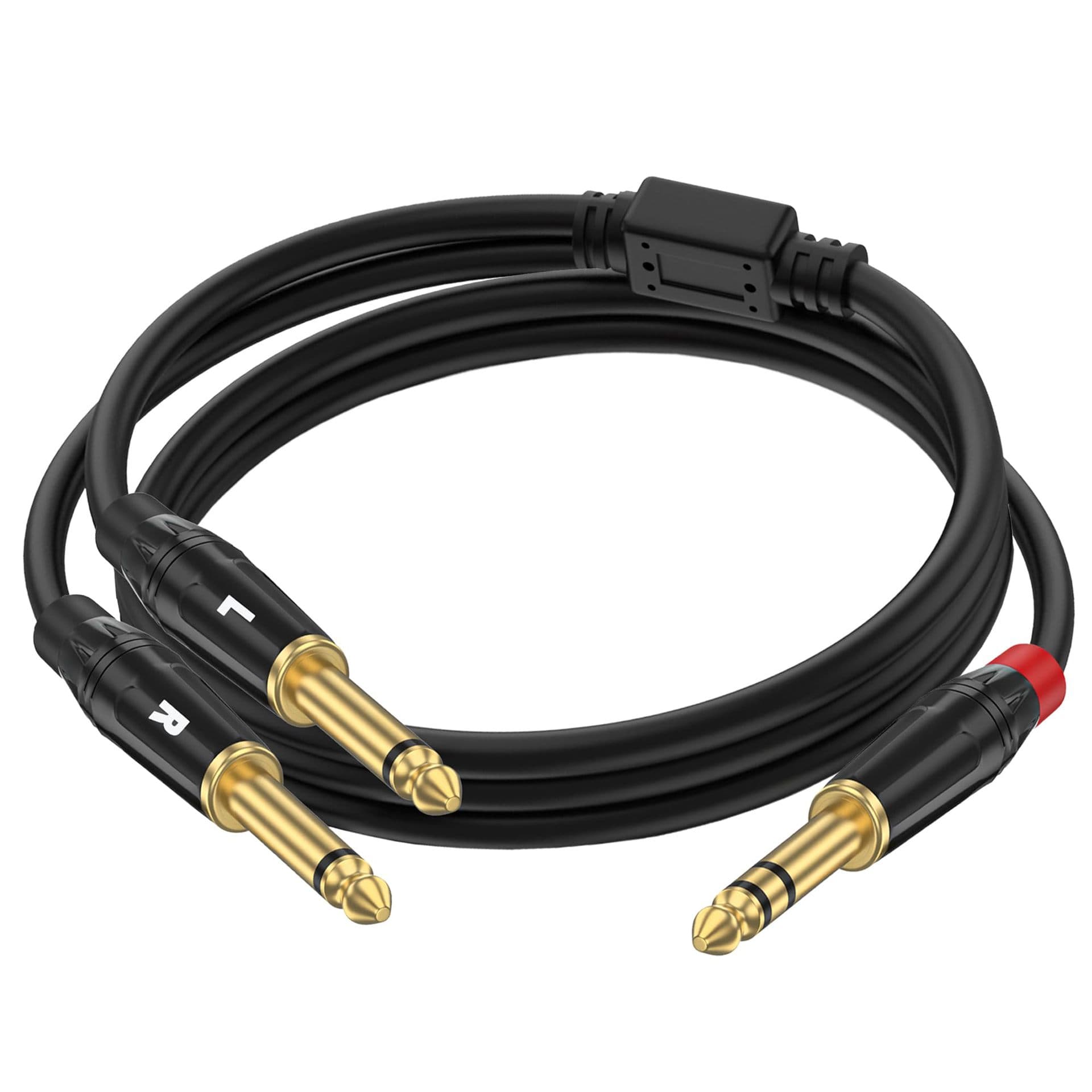 Wholesale 6.35 to dual 6.35 audiophile grade audio cable 6.5 pair recording amplifier audio guitar mixer cable