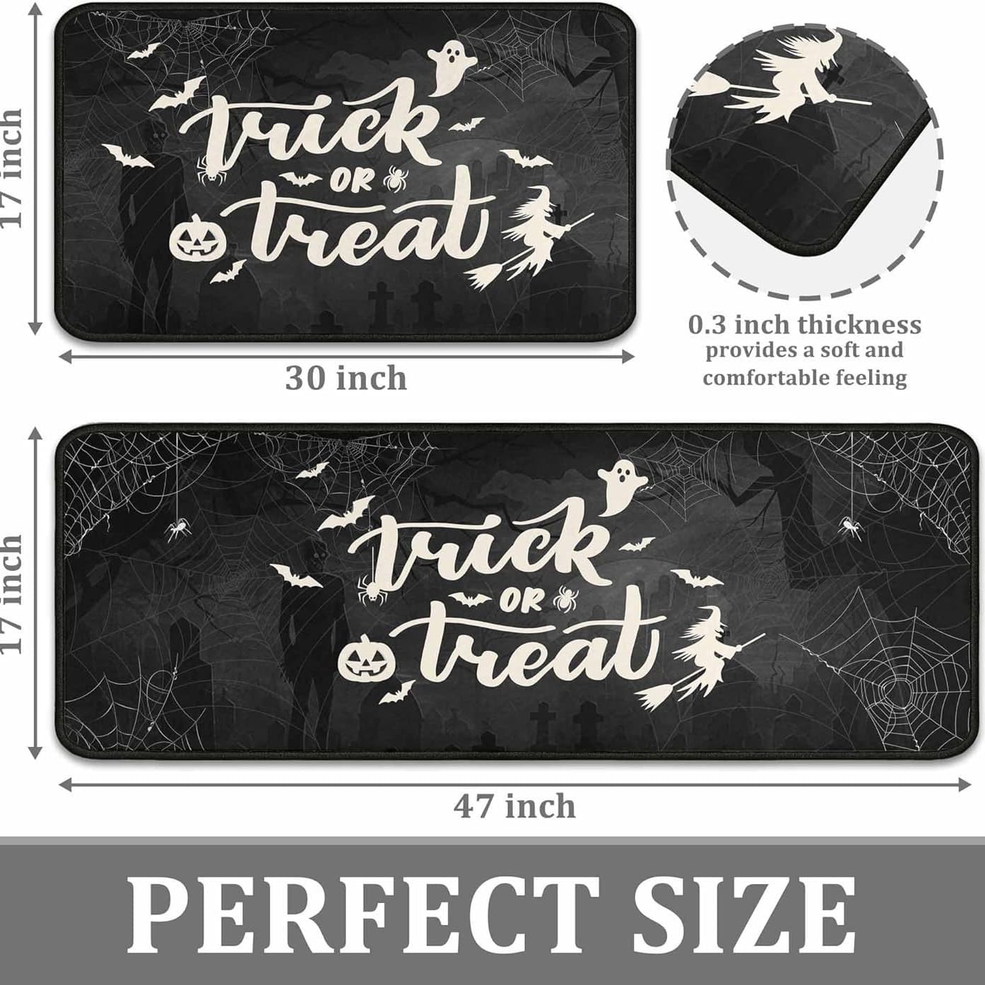 Cross-border Halloween ghost decorative carpet kitchen anti-slip oil-absorbing and stain-resistant set entrance porch wear-resistant door mat