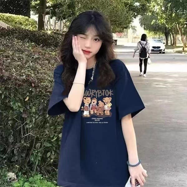 American Retro Style Short-Sleeve T-Shirt for Women, Summer 2026, Trendy Ins-Style Chic Loose Fit Slimming Half-Sleeve Top