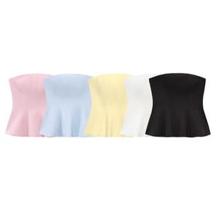 European and American style sexy strapless top with waist-slimming short skirt hem for export