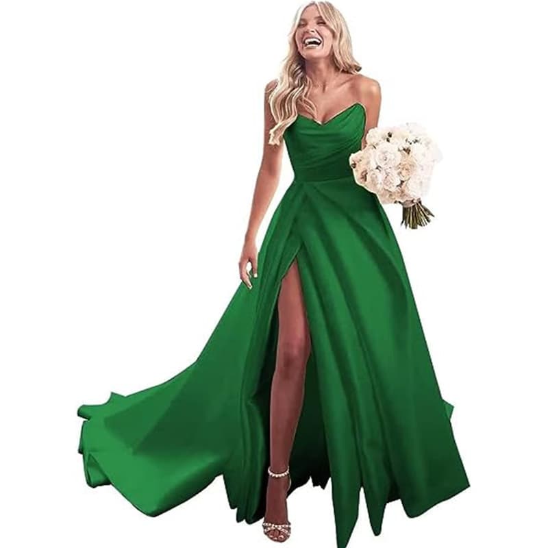 2025 New Strapless Evening Gown Simple Elegant French Style Niche Wedding Dress Source for AliExpress Amazon Export