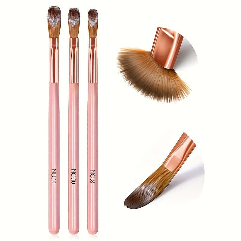 Cross-border hot-selling new model 3 pink rod manicure pens French crystal carved pens manicure brushes for manicure workers
