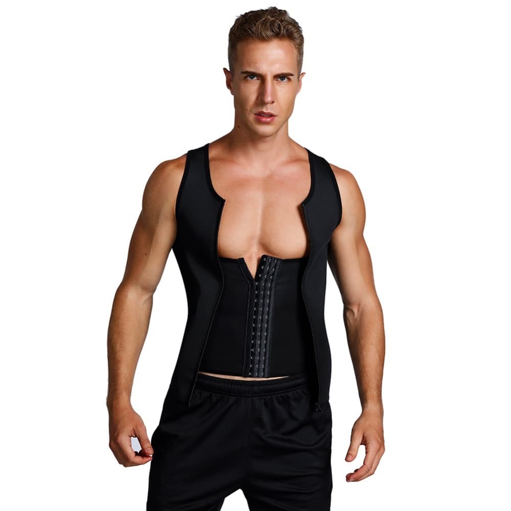 Amazon Plus Size Men's Sauna Suit Waist Trainer Vest Sports Vest Body Shaper Neoprene Compression Vest