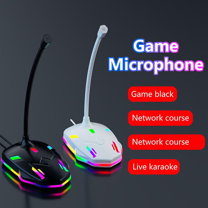 Cross-border Amazon RGB gaming desktop conference USB capacitive recording microphone M9 live broadcast monitoring noise reduction