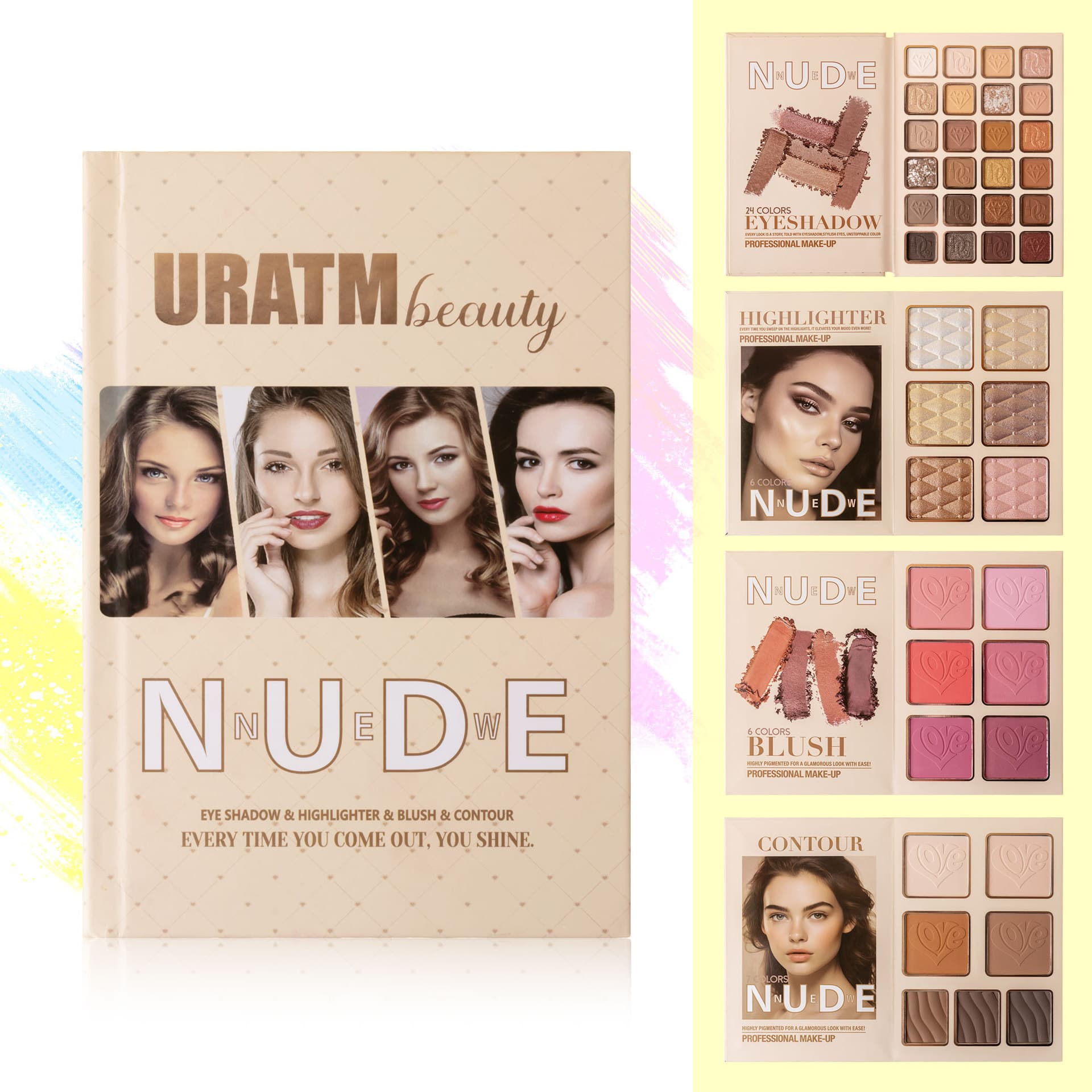 Matte Pearl Shimmer Eyeshadow Palette Multi-Color Large Palette Easy to Apply Long-Lasting High-Pigment Hot-Selling Makeup Palette Eyeshadow Book