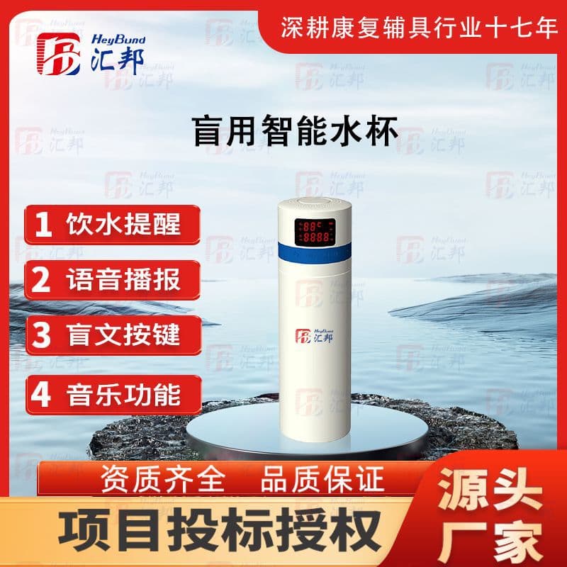 Huibang Accessible Low Vision Smart Braille Voice Multi-functional Water Cup with Hydration Reminder