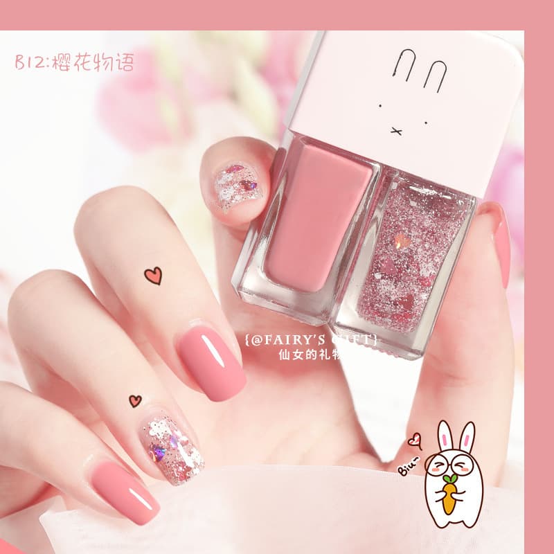 Nail Polish Wholesale Base Coat Top Coat Clear Nail Polish No-Bake Long-Lasting Non-Peeling Twin Nail Polish Cross-Border
