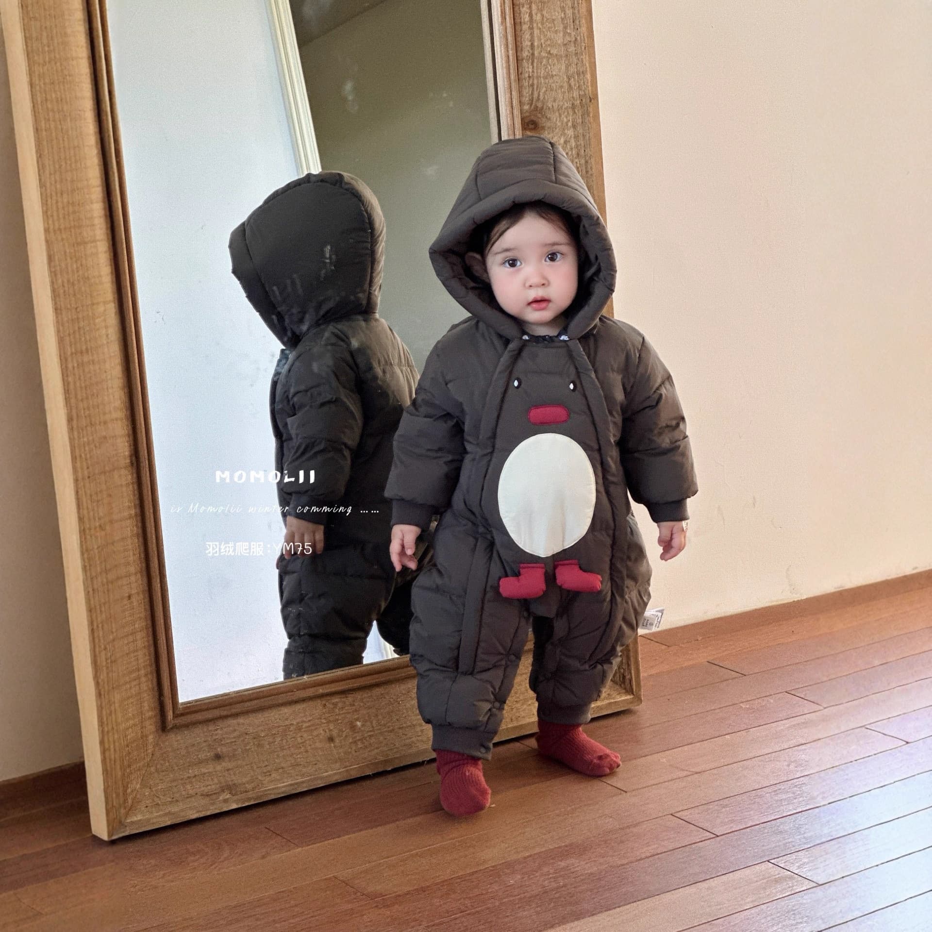 Momoli Infant Down Jumpsuit Winter New Baby White Duck Down Outdoor Romper Super Cute Creeper