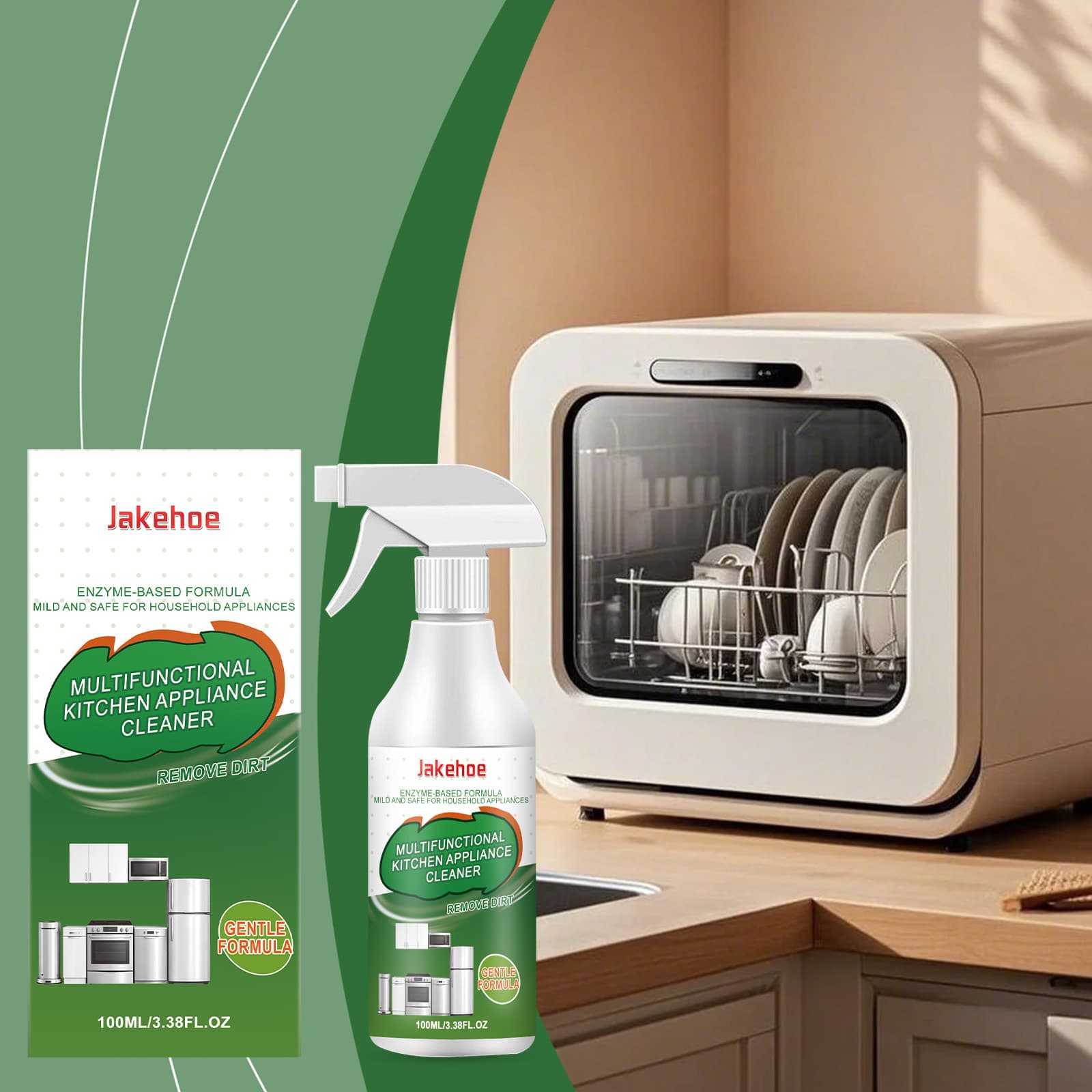 JAKEHOE Kitchen Appliance Cleaner Gentle Grease and Dirt Remover for Shiny Kitchen Appliances