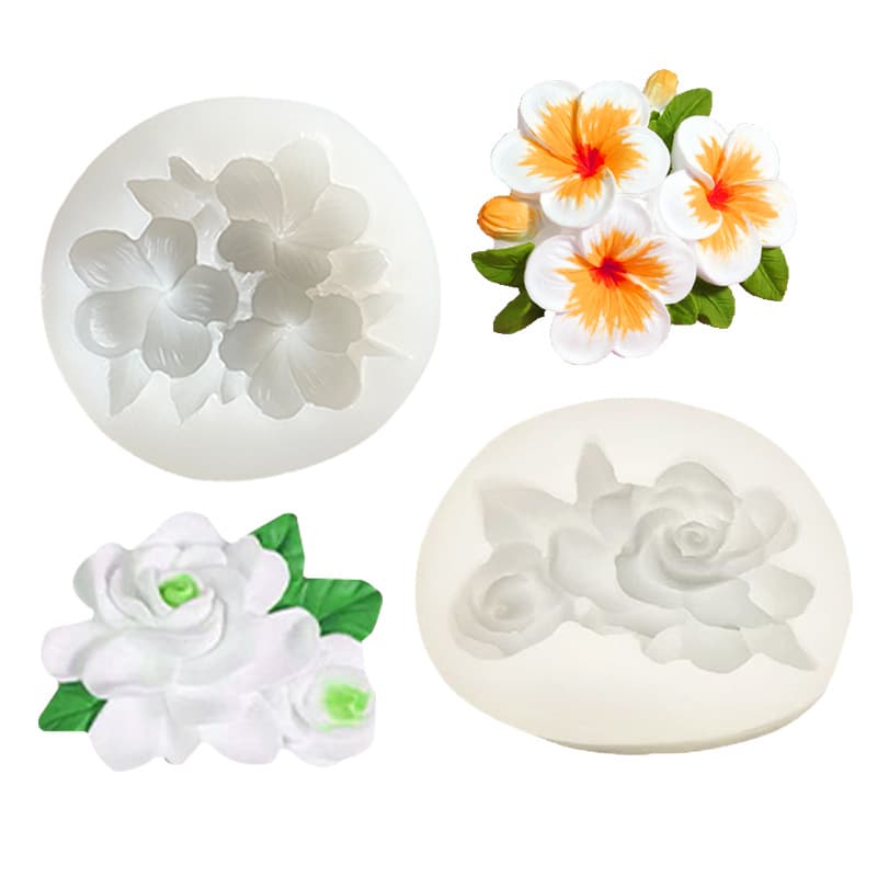 Gardenia and Plumeria Flower Silicone Mold Fondant Cake Chocolate Decoration Mold DIY Baking Mold