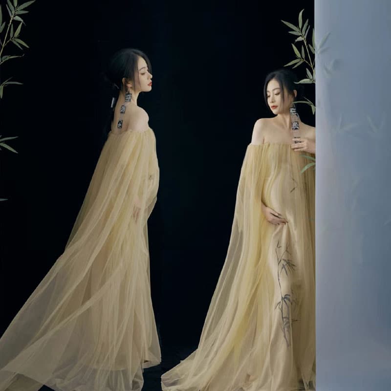 New Fashionable Maternity Photo Dress for Studio Photography, Maternity Gown for Artistic Portraits and Pregnancy Photoshoot
