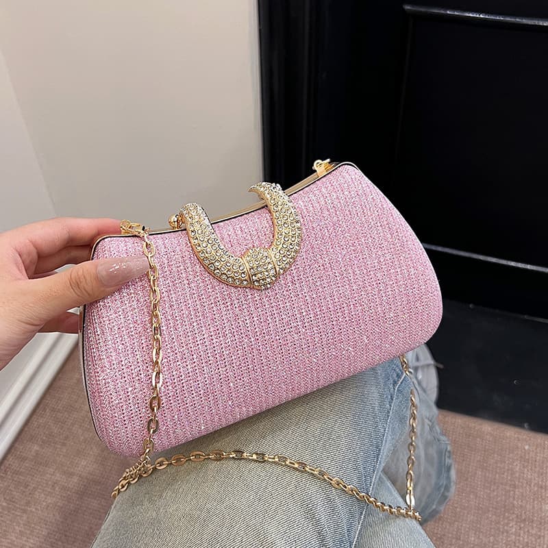 Women's Bags 2025 New European and American Fashion Shiny Star Vintage Texture Shoulder Chain Evening Bag