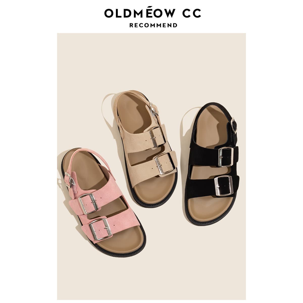 Genuine Leather Birken Sandals Women Summer 2026 Retro Thick Soft Sole One-Strap Open-Toe Beach Roman Sandals