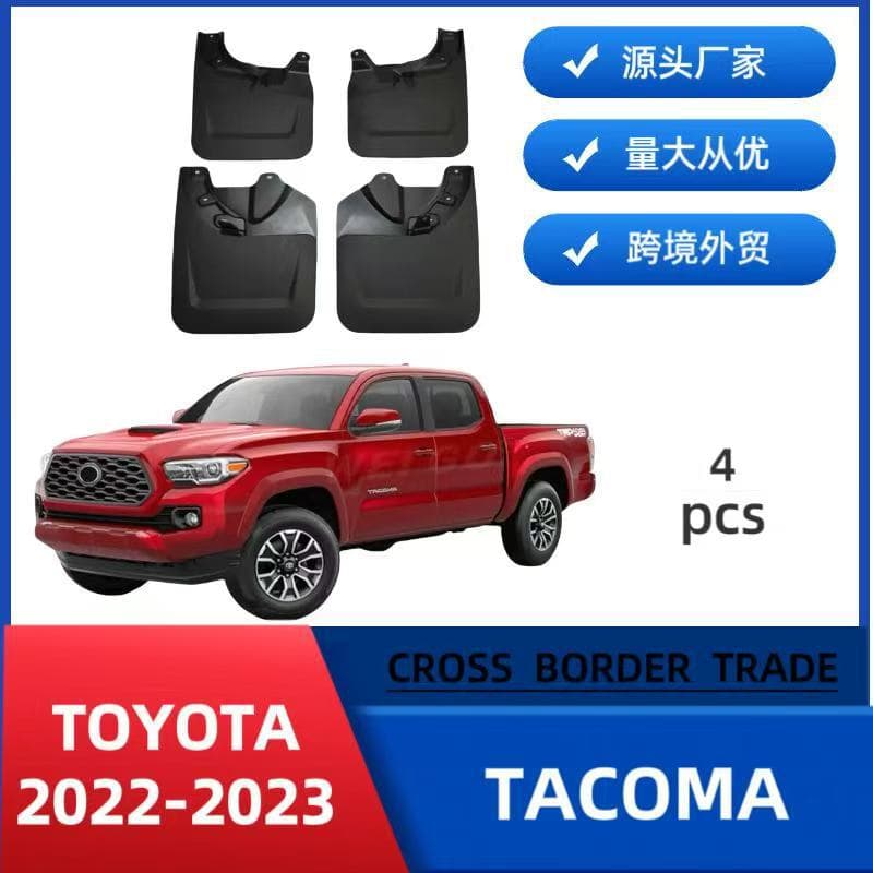 Toyota Tacoma Mudguards 22-23 Models Car Mudguards Black Plastic Customizable Wheel Well Protection for Toyota Tacoma