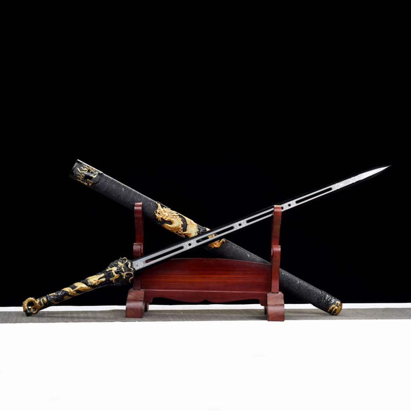 Longquan City Sword Dragon King Sword Manganese Steel One-piece Keel Film and Television Sword Han Sword Long Ornament Cold Weapon Unedged