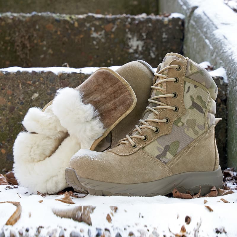 Winter New Men's Fleece-Lined Cotton Shoes Sheepskin Wool Boots Thick Warm Outdoor Anti-Slip Cold-Proof Boots