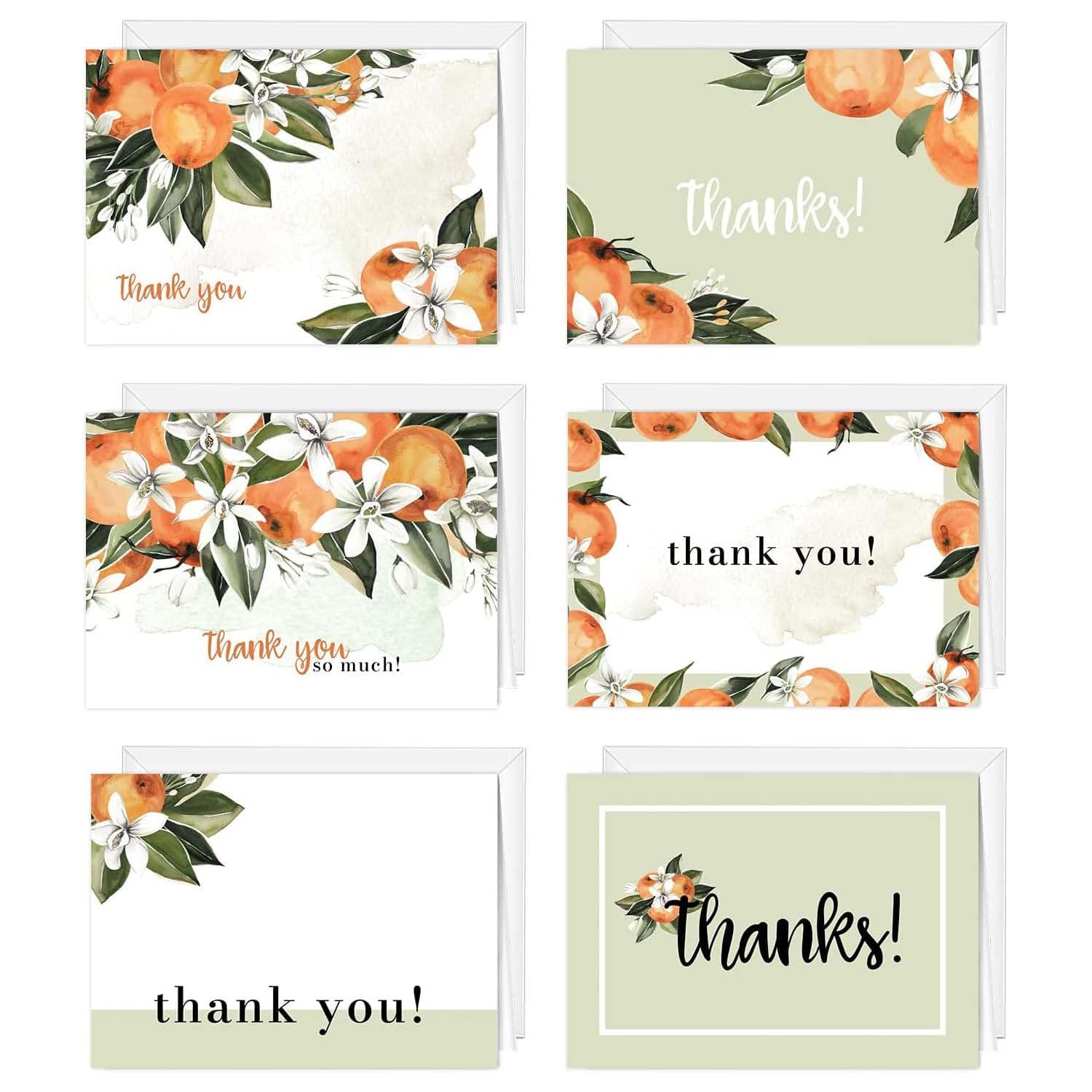 Amazon's cute little cute fruit orange thank you design for family, friends, teacher thank you card
