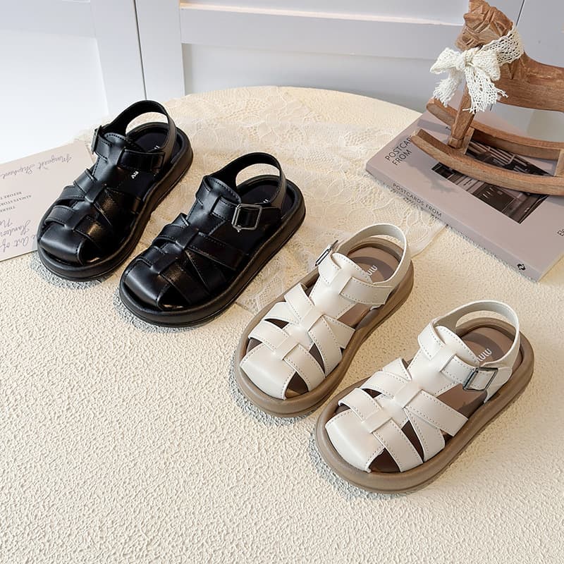 Girls' Shoes Children's Princess Closed-Toe Sandals 2026 New Summer Style Baby Girl Soft-Soled Roman Sandals