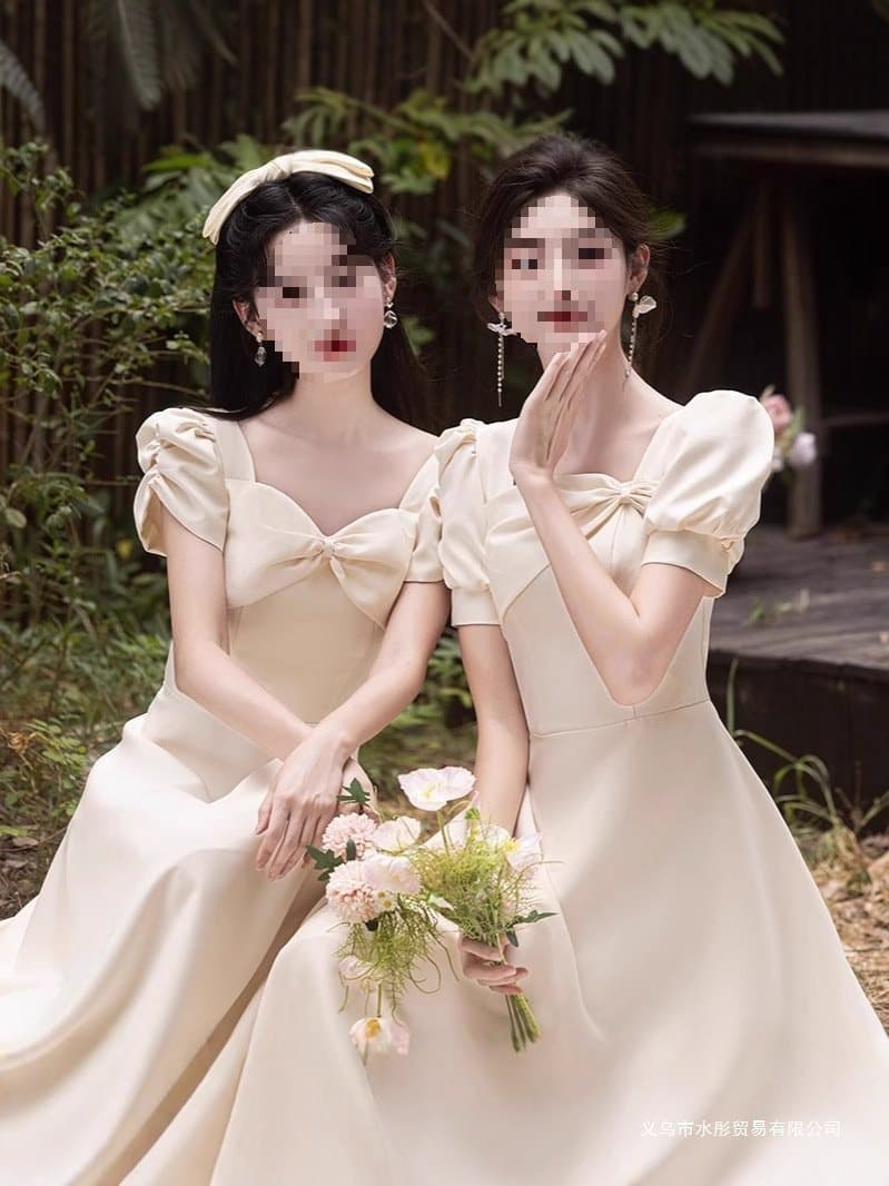 Champagne Bridesmaid Dress 2025 New Design Wedding Party Dress for Women, Suitable for Daily Wear and Bridal Party