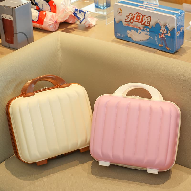 Pumpkin makeup box PP box 14-inch suitcase suitcase solid color wedding souvenir storage suitcase wholesale