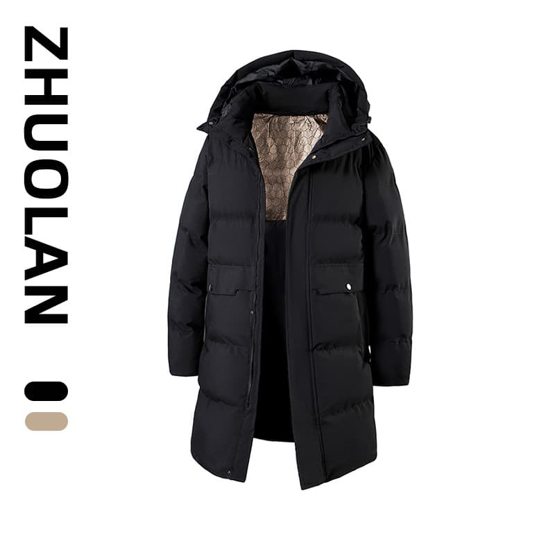 Plus Size Cotton Coat Men's 2025 Winter Quilted Thick Warm Jacket Outerwear for Big and Tall Casual Cold Weather