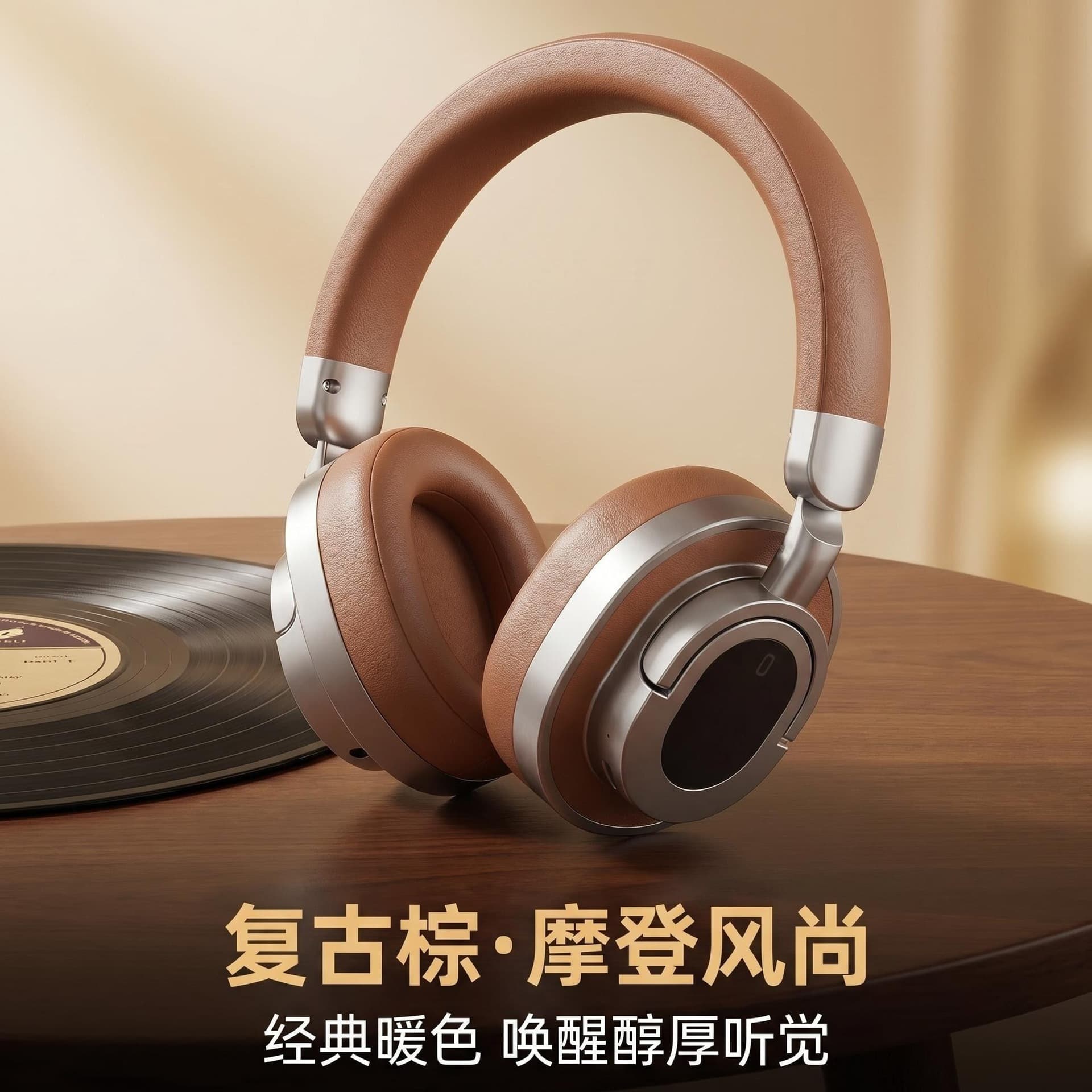 Xianxi Retro Active Noise-Cancelling On-Ear Headphones Wireless Bluetooth Fashion Maillard Style 2026 New