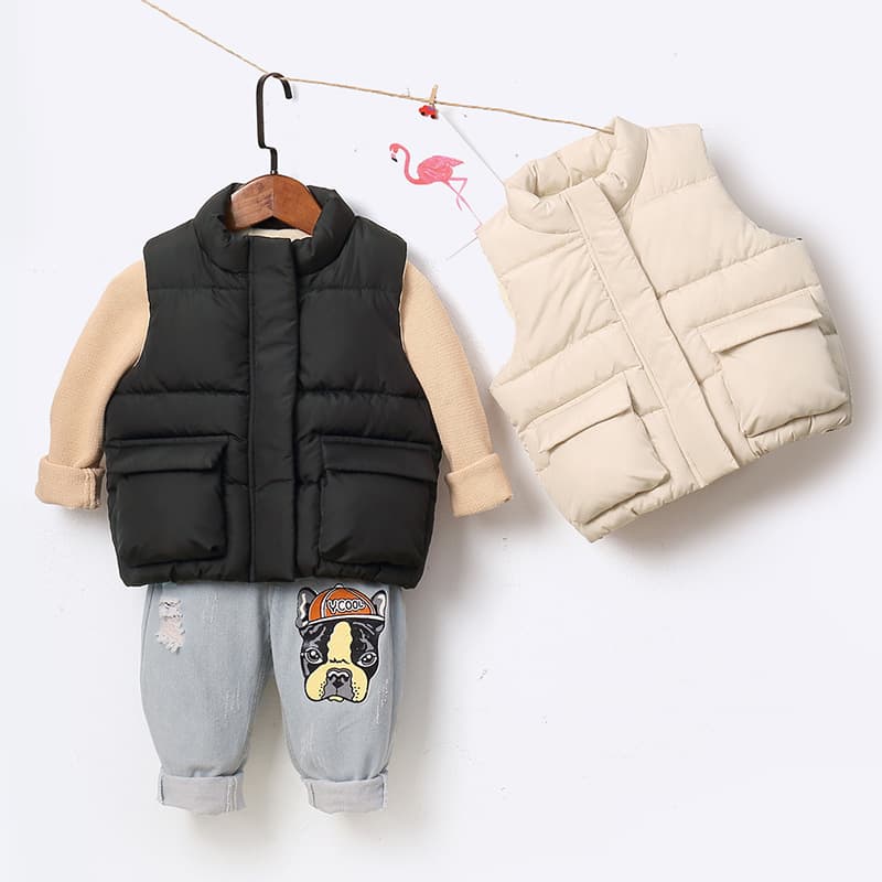 New Kids Lamb Wool Vest Boy Girl Baby Thick Warm Stylish Down Cotton Vest Autumn/Winter Outerwear