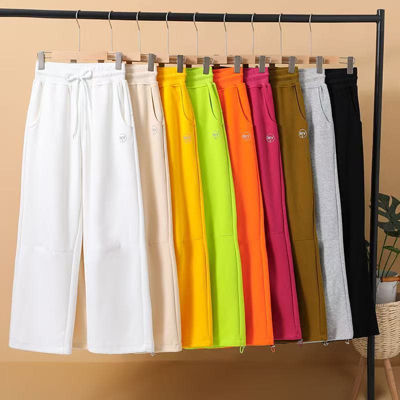 MY Dream Circle Shuffle Dance Running Sports Spring and Autumn Two-Way Cuffed Straight-Leg Pants