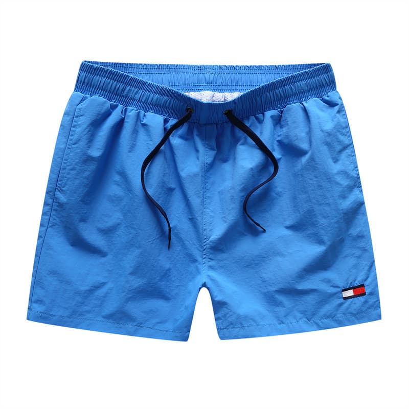 New Summer Shorts for Men 3/4 Length Tommy Quick-Dry Pants Elastic Waist Solid Color