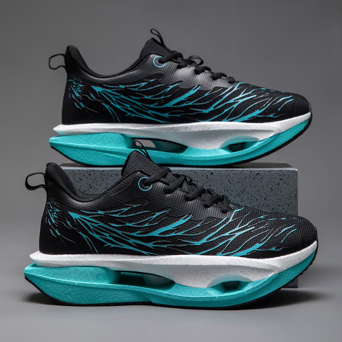 Size 46 Large Men's Shoes, Summer Mesh Breathable Men's Sports Shoes, Casual Running Shoes, Popcorn Racing Running Shoes