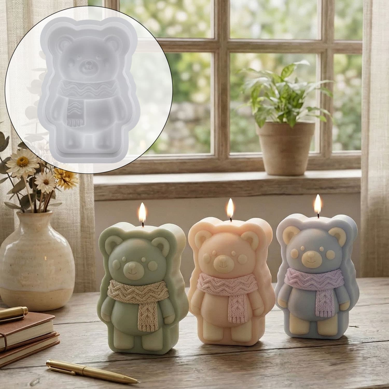 Proud Bear Scented Candle Silicone Mold DIY Handmade Creative Fragrance Animal Shape Cake Mold