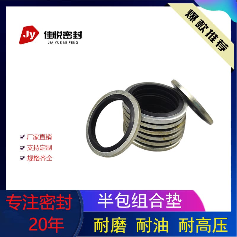 Fluorine rubber combination gasket, full-package and half-package combination gasket, rubber-coated metal sealing gasket, half-package combination gasket