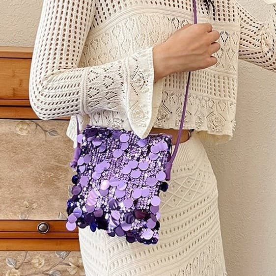 European American Fashion Sequin Envelope Small Bag Phone Square Bag Cheap Women's Party Stylish Shoulder Mini Bag