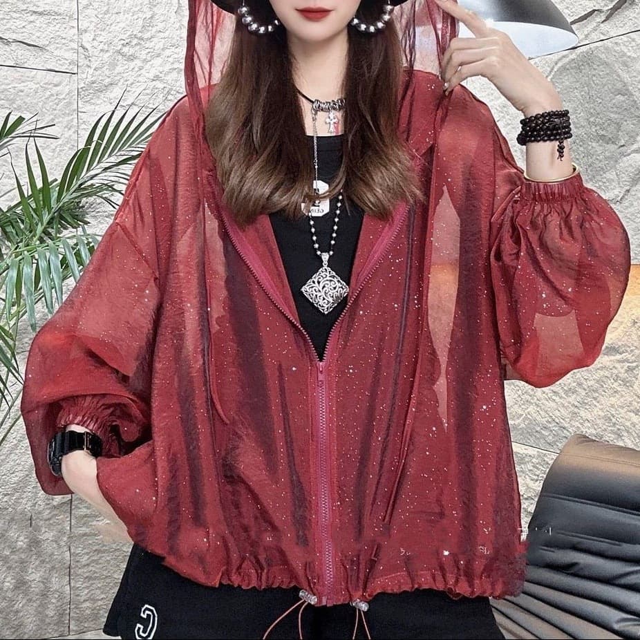 European Style Sun Protection Shirt 2026 Summer Loose Fit Hooded UV-Protective Top Lightweight Outdoor Women's Breathable Jacket