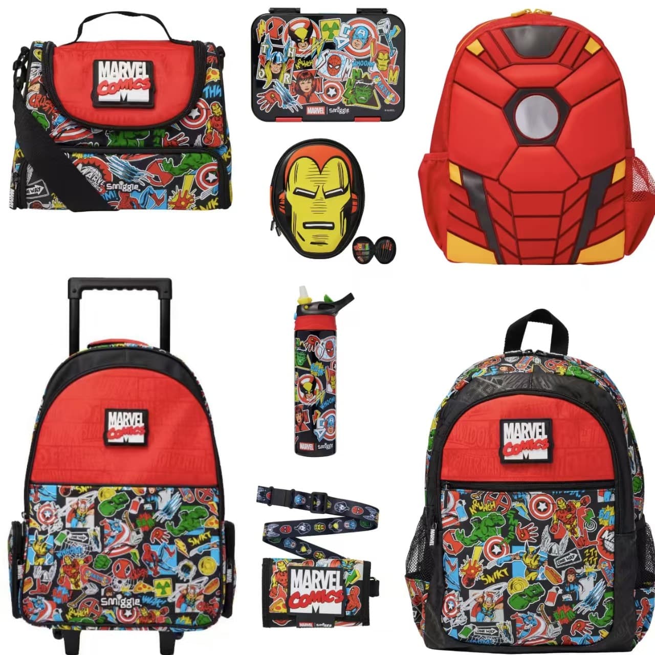 Australian smiggle schoolbags, primary school students' burden-reducing schoolbags, children's trolley schoolbags, Marvel set series