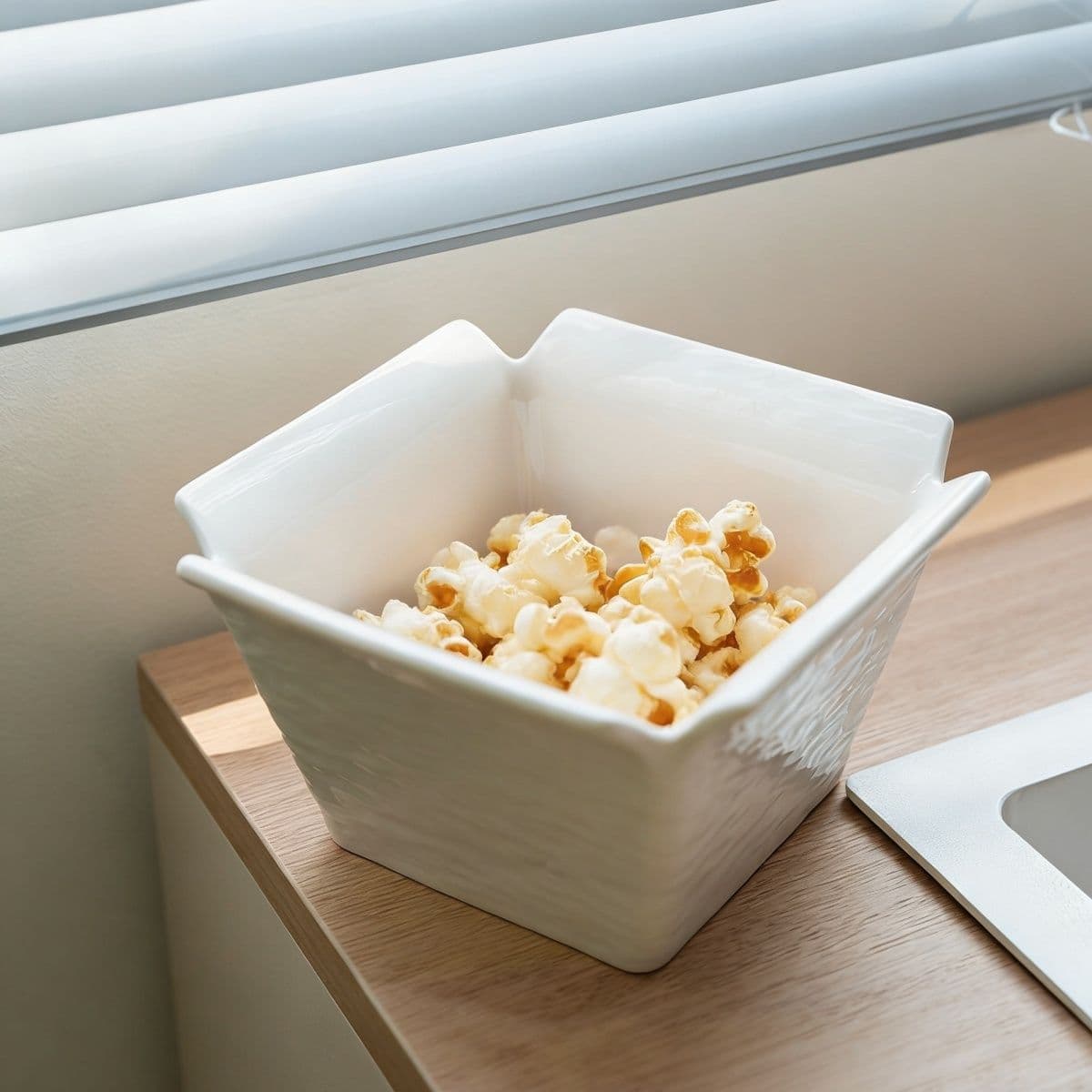 High Appearance Irregular Square Ceramic Rice Bowl, Noodle Bowl, Breakfast Bowl, Beautiful Snack Bowl, French Fries Bowl, Fruit Salad Bowl