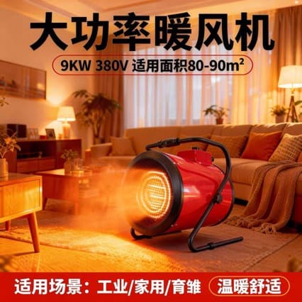 Industrial Heater 9000W High Power Dual Mode Heating and Cooling Three-Phase Portable Workshop Heater