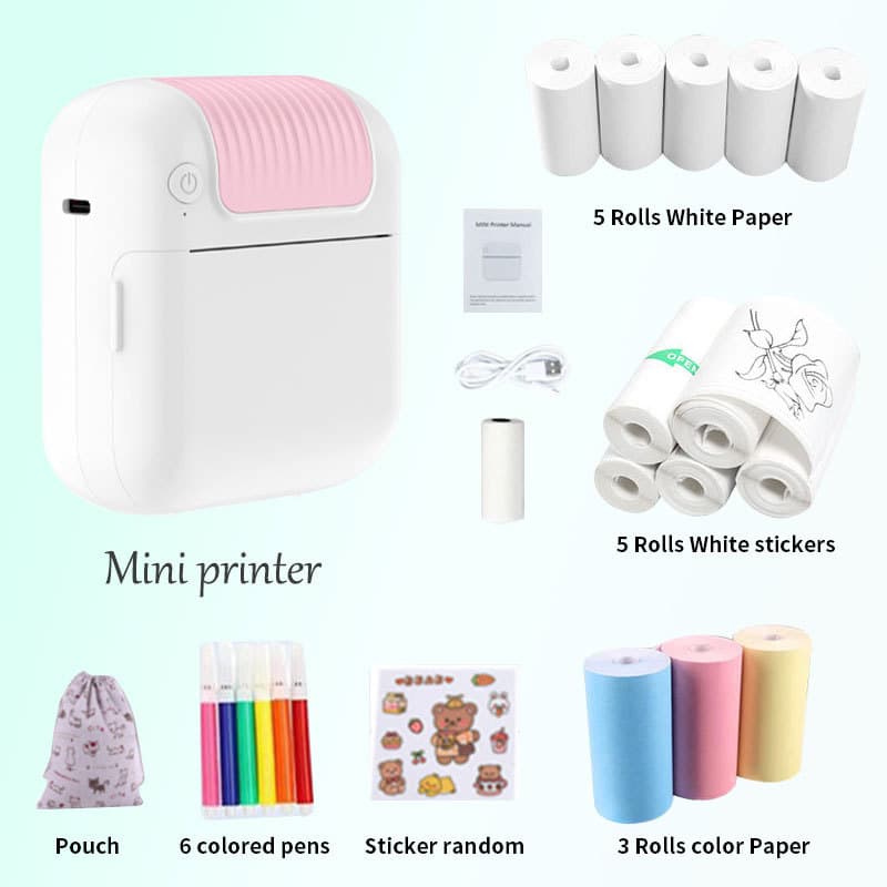 Transparent Pocket Printer, Student Thermal Printer, Home Bluetooth Photo Label Printer