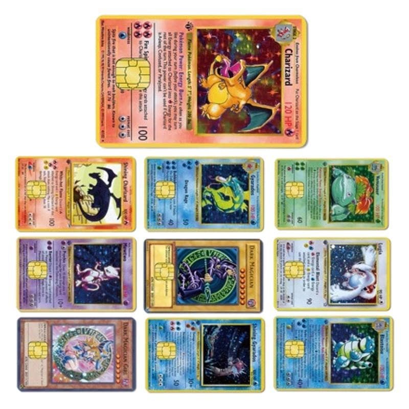 New Amazon Cross-border Pocket Charizard Pokemon Card Sticker Credit Card Sticker Small Core Decorative Skin