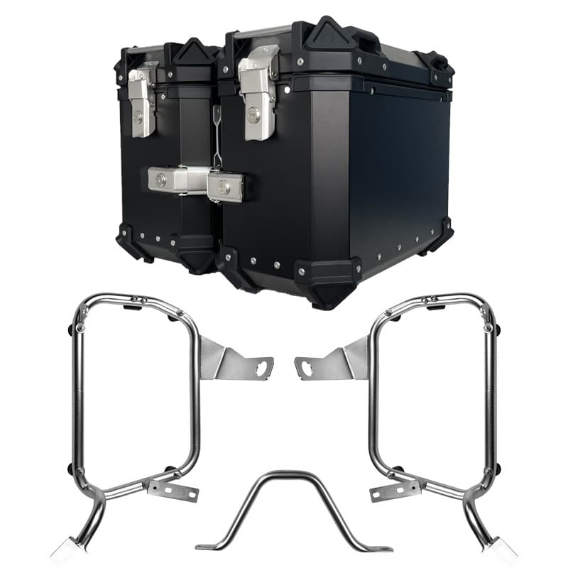 Suzuki Dl250 Stainless Steel Bracket with Matching 38L Side Box and 45L Top Box Aluminum Alloy Waterproof Motorcycle Tail Box