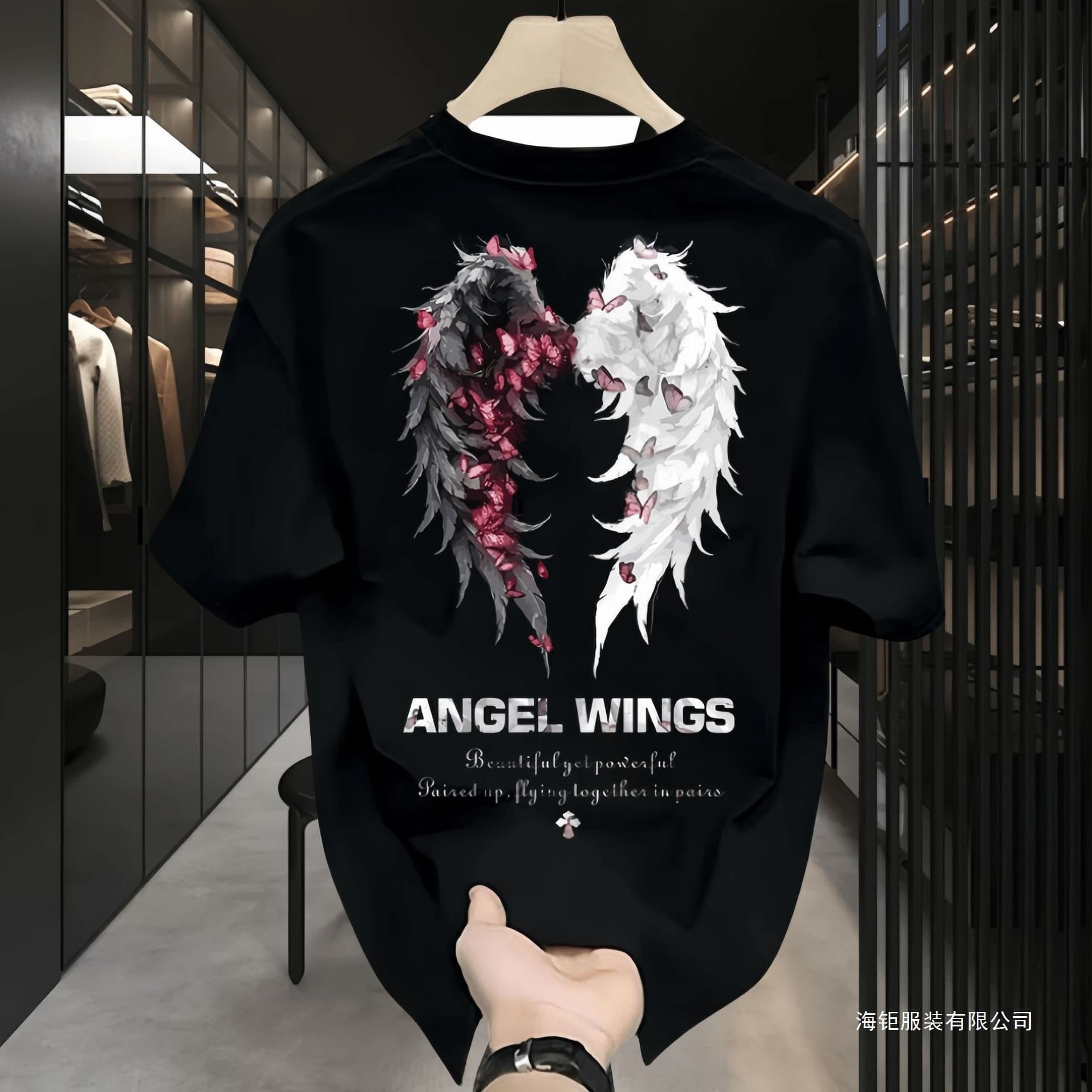 European Style Trendy Cool Short-Sleeved Shirt for Men, Trendy Brand Loose Half-Sleeved Top with Round Neck