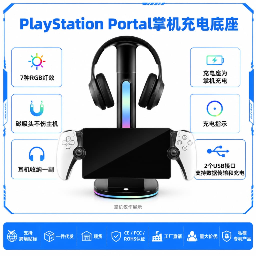 Suitable for PlayStation Portal game handheld charger PS5 handheld power adapter headset