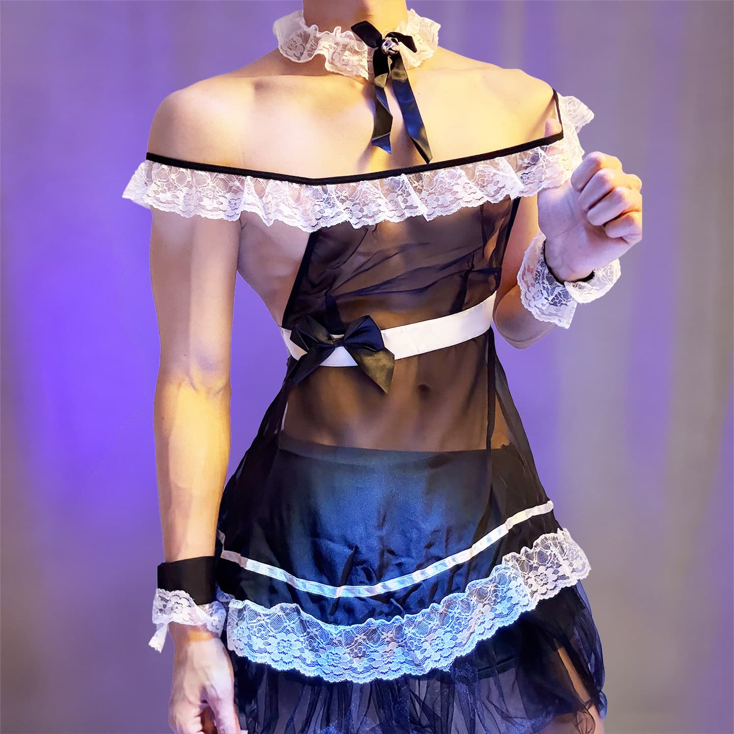 Loubei Lingerie Sexy Lace One-Shoulder Male Servant Uniform Temptation Pure Desire Style Sleepwear Role Play