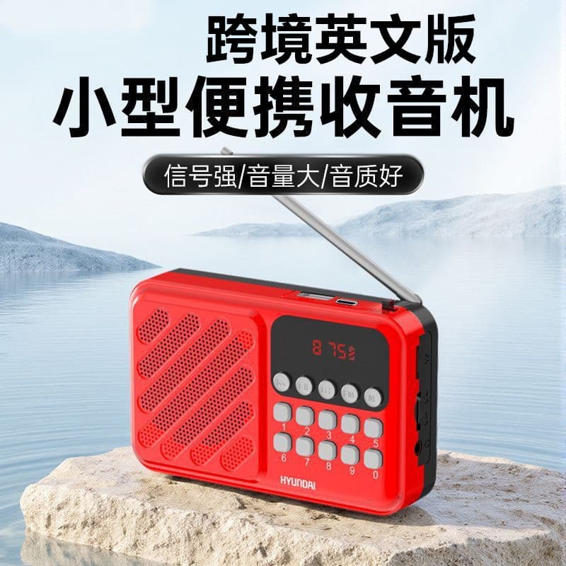 New FM Radio Portable Multifunctional Mini Speaker with Card Slot for Seniors (English Packaging)